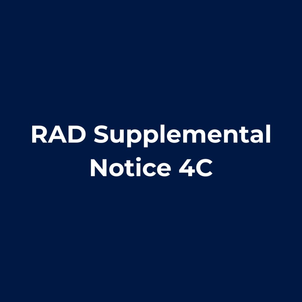 RAD Supplemental Notice 4C